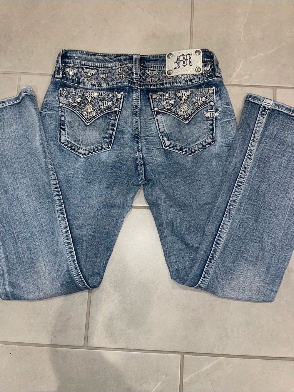 Miss Me Light Blue Embellished Boot Cut Jeans